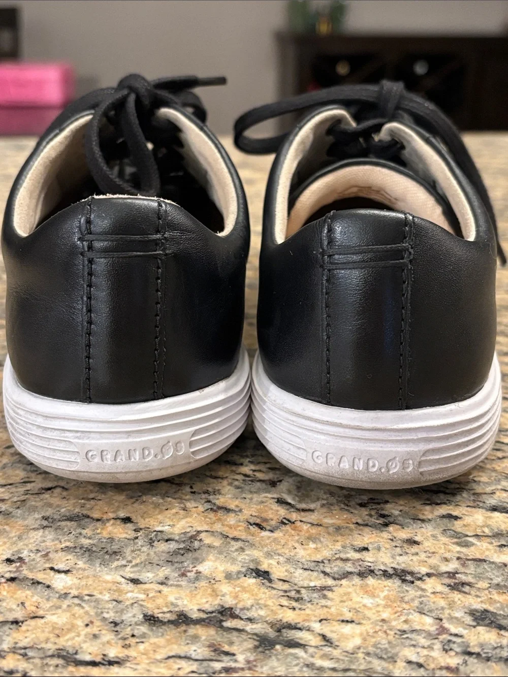 Cole Haan GrandPro Black Leather Lace Up Sneakers Women’s 8.5